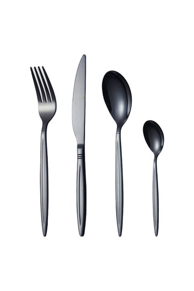 GRÜNBERG Set 24 x Tacamuri din Inox Negre, Grunberg