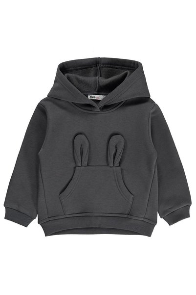 Civil Girls Kangaroo Pocket Sweatshirt for 2-5 Years Old - Gray