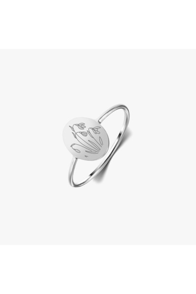 Indira Jewelry Inel din argint Λουλούδι της Γέννησης - Ιανουαρίου Χιονόφυλλο
