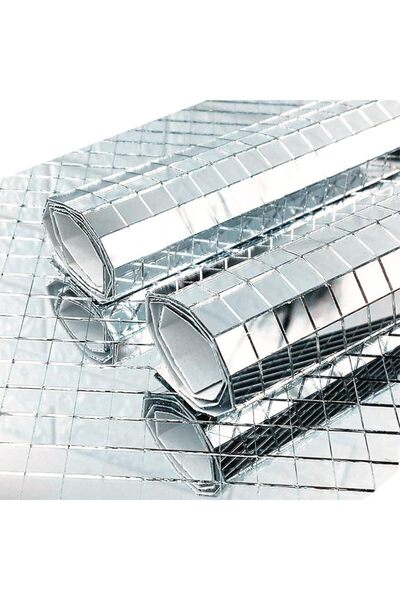 Young Wolf Mirror Mosaic Tiles Square Glitter Glass Mosaics Self-Adhesive Bac...