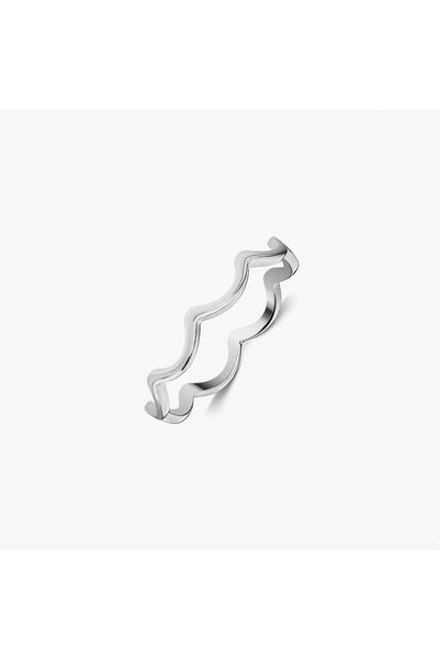 Indira Jewelry Ασημένιο δαχτυλίδι με σχέδιο καμπύλης