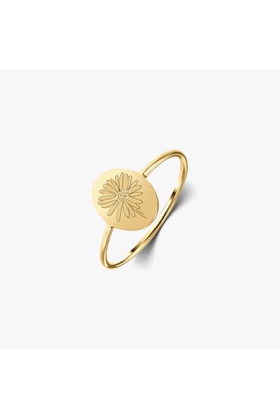 Indira Jewelry Inel din argint Χρυσό Λουλούδι Γέννησης - Μαργαρίτα του Απριλίου