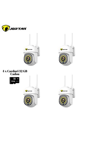 BSG TECH Set of 4 X Surveillance Cameras, 4 X 32GB Cards, Smart IP, Jortan