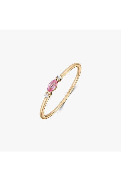 Indira Jewelry Inel din aur Rosalie - Diamante naturale, Safir roz