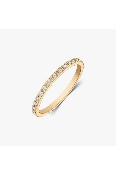 Indira Jewelry Inel din aur galben Thin Eternity - Zirconiu