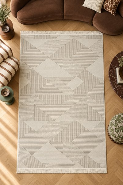 Rugs Modern Halı CASA Lucca Υφαντό χαλί με γεωμετρικό μοτίβο