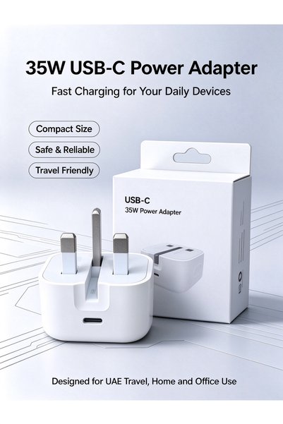 Generic Brand شاحن حائط سريع بقدرة 35 واط بتقنية PD USB-C مع محول طاقة قابل ل...
