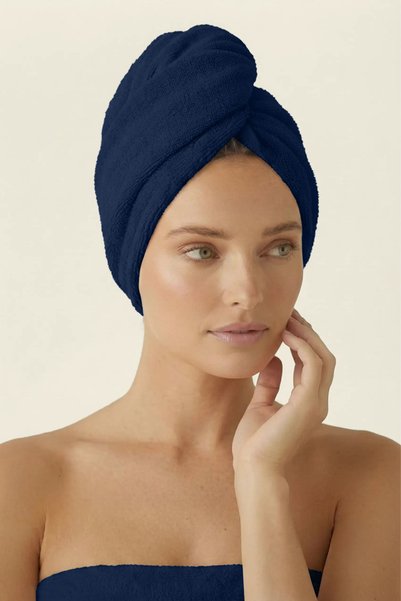 Nitki Prosop turban, Spod Igly si Nitki, Bumbac, 65 x 23 cm, Bleumarin
