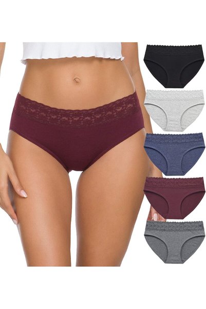 GENERAL Womens Underwear Cotton Panties for Women Underpants Briefs Hipster L...