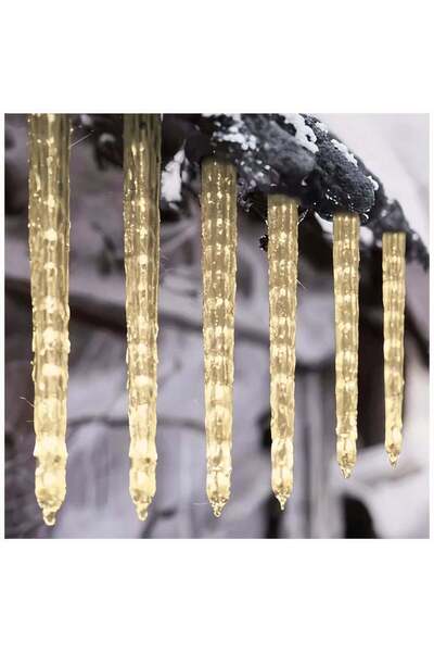 OEM Instalatie LED 3m de Craciun Alb Cald 45 cm, Model cu 8 Țurțuri, cu Cablu...