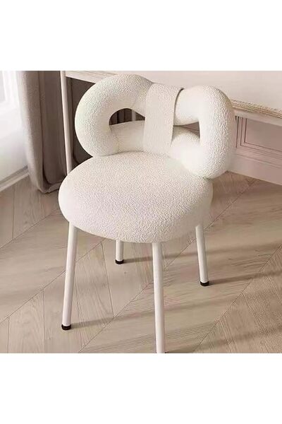 Generic Contemporary Makeup Chair, White, 33x33x67cm, Steel + Fabric, 4kg, Di...