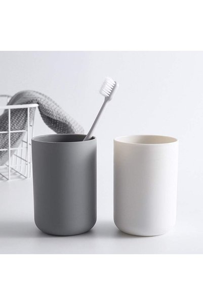 GENERAL Bathroom Tumbler Cup, 2 Pcs Travel Toothbrush Cup, Mouthwash Cups, Re...