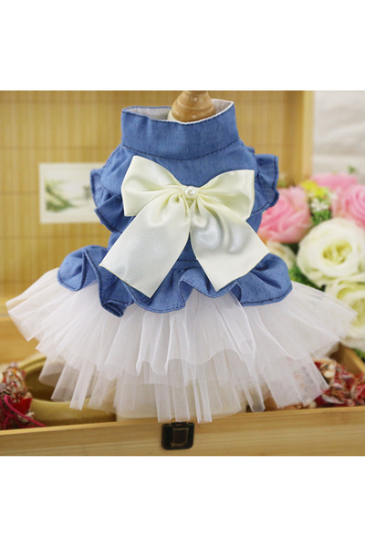 Generic Brand Dog Dress, Denim, for Small and Medium Dogs