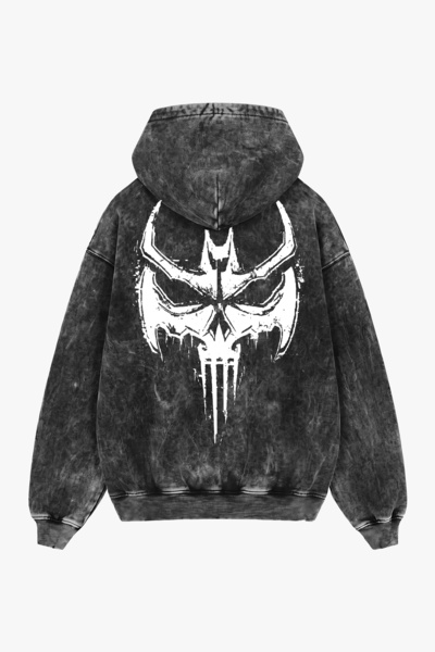 Sekizbiraltı Hanorac unisex supradimensionat, negru, lavabil, cu imprimeu No ...