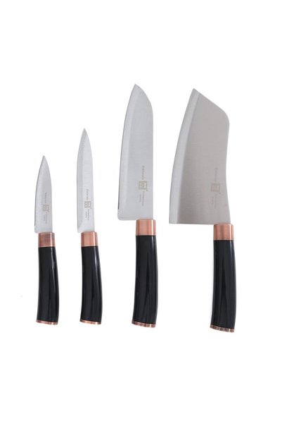 GRÜNBERG Set de tacâmuri, Inox, Mâner din plastic, 4 piese, Grunberg