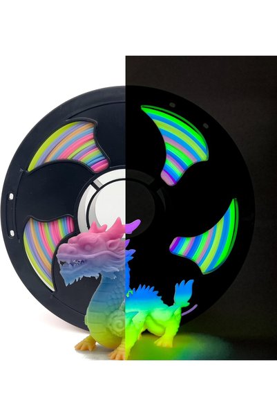 Generic Glow in The Dark Rainbow Gradient PLA Filament 1.75mm, Luminous Multi...