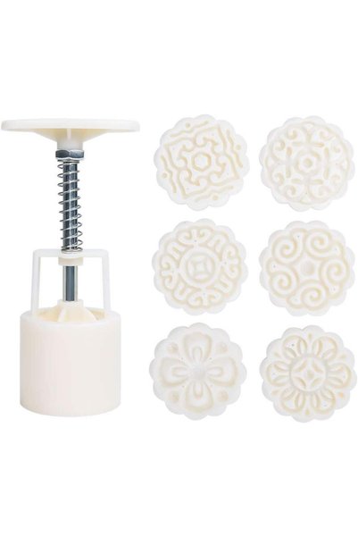 Generic Cookie Stamp, McoMce 50g Mooncake Mold with 6 Stamps, Flowers Design ...