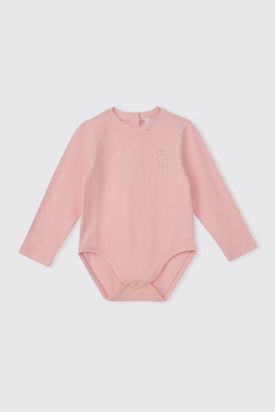 Panço Baby Girl Long Sleeve Pink Bodysuit