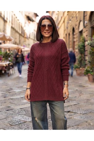 AYASOFYA OTANTIK سترة نسائية محبوكة برقبة دائرية، مصنوعة من القطن بنسبة 100%،...