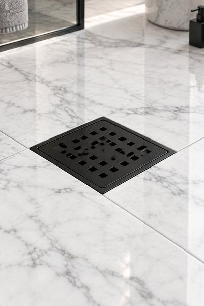 Sukar Siyah Banyo Yer Sifonu Platin Özel Tasarım 10x10 Banyo Yer Süzgeci Pasl...