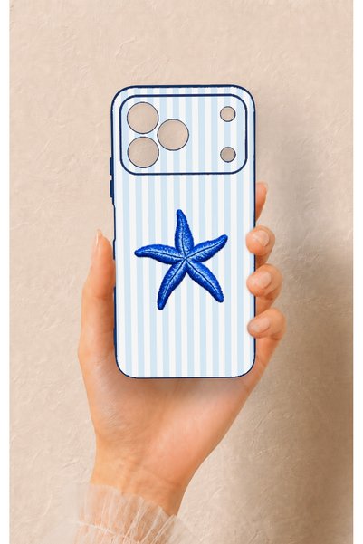 Vip Case غطاء سيليكون بنمط نجم البحر الأزرق متوافق مع هاتف تكنو سبارك 50 4G