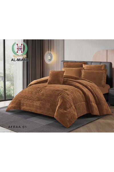 ALMIADD Heavy Winter Bedspread -Nefren 7 Pieces-Embroidered Velvet King Size ...