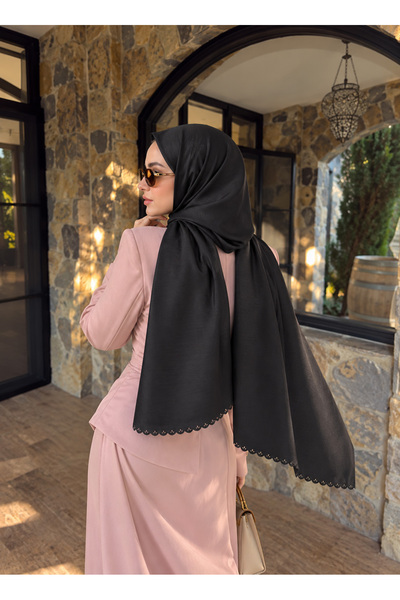tarzınısec Choose Your Style Lace Embroidery Cut Flower Crown Motif Shawl Bla...