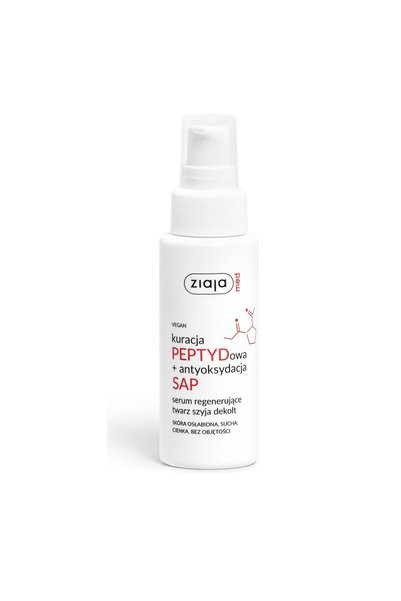 Ziaja Ser facial, Tratament cu peptide MED, Hidratare intensă, 50 ml