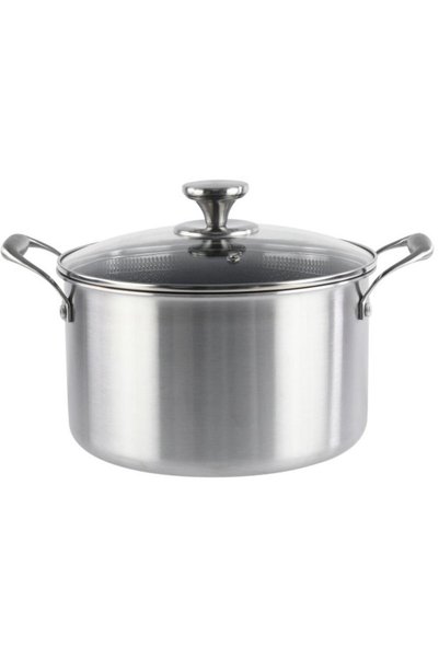 GRÜNBERG Cratita Inox cu Capac Sticla, 26 cm, 5.40 l, Invelis Antiaderent, Co...