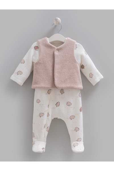 Caramell 100% Cotton Cashmere Vest 2-Piece Unisex Overalls