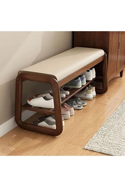 Generic Shoe Rack, 100cm Shoe Bench, Entryway Shoe Changing Stool with Storag...