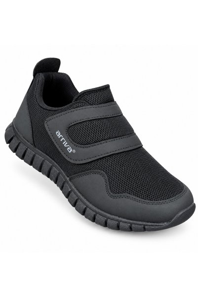 Arriva Men's Black Velcro Casual Sports Shoes Lightweight Flexible Sole Comfortable Sneaker