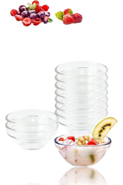Generic Set of 10 Small Glass Dipping Bowls - Clear Round Serving Dishes for ...