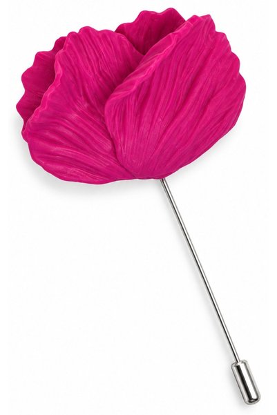 OEM Broșă lucrată manual Little Miss Lemon, Petale delicate de magenta, din l...