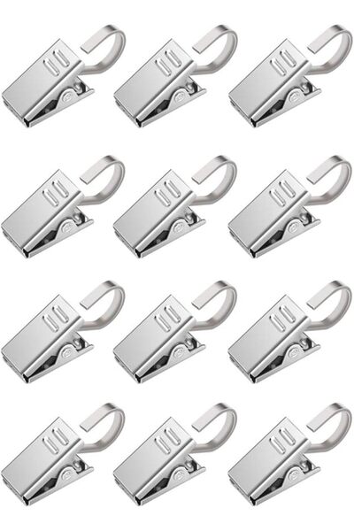 Generic 50 Pcs Curtain Clips with Hooks, Stainless Steel Shower Curtain Clips...