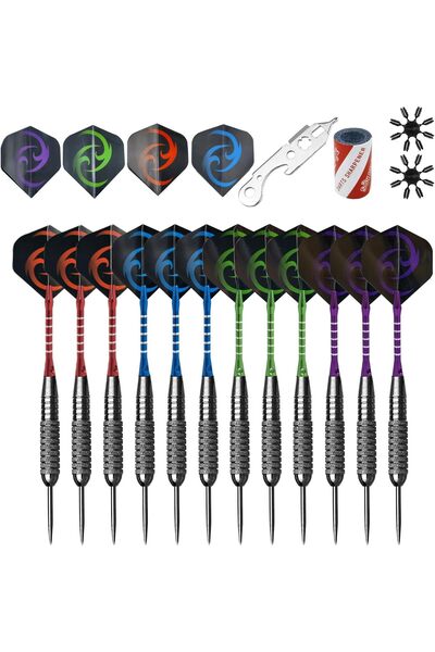 Generic Steel Tip Darts, 12 Pack Professional 20 Grams and 22 Grams Metal Dar...