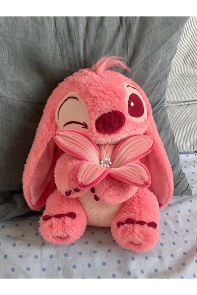 Genel Markalar Pembe Stitch Peluş Oyuncak – Işıklı Çiçekli, Sevimli ve Dekora...