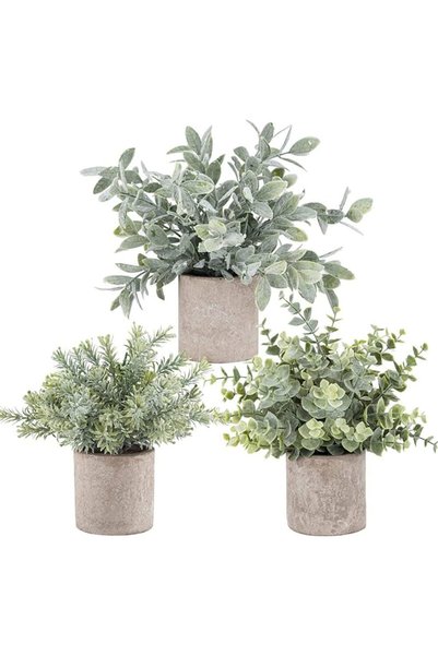 Generic Small Artificial Plants Fake Potted Plant, Mini Artificial Plastic Eu...