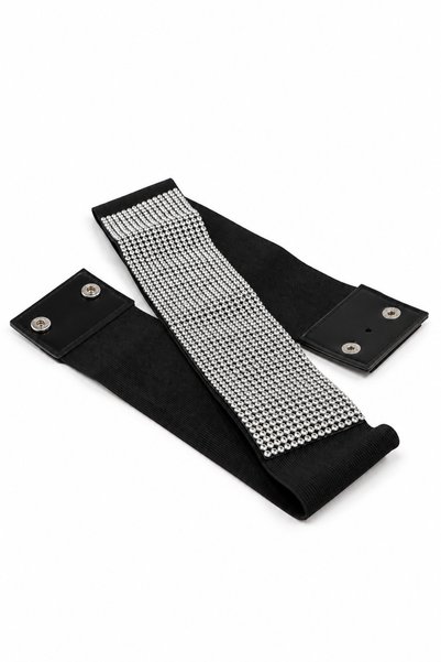 UCCELLO Women's Wide Elastic Belt with Stones – Flexible Belt – Stylish Dress...