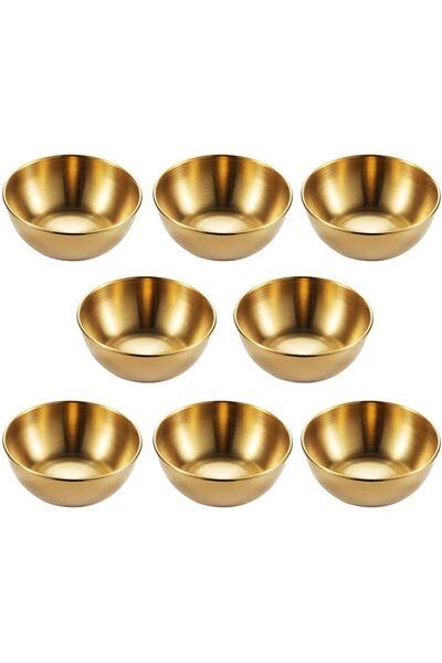 Generic مجموعة من 8 أوعية من الفولاذ المقاوم للصدأ، أطباق صغيرة مستديرة بقطر ...