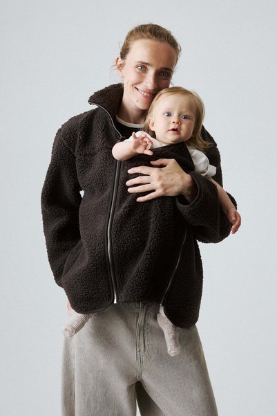 H&M MAMA Before & After Babywearing teddy jacket