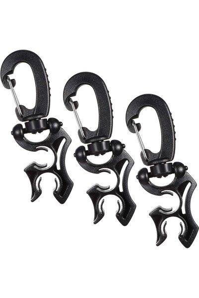 Generic 3 قطع مشبك حامل خرطوم الغوص، ملحقات غوص، مشبك خرطوم BCD مزدوج للغوص م...