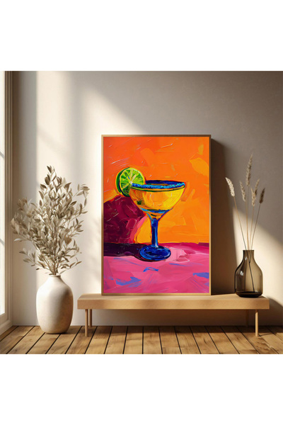 Generic Brand 1pc Margarita Roostertail Canvas Wall Art Print, Minimalist Hor...