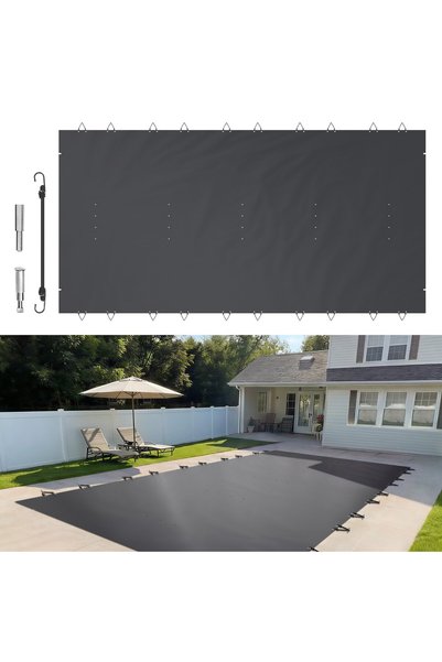 VEVOR Prelată de siguranță pentru piscină, Număr model: PVC 4*8 negru, Greuta...