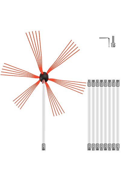 VEVOR Perie pentru coș de fum, Material: Nailon, Culoare principală: alb, Gre...