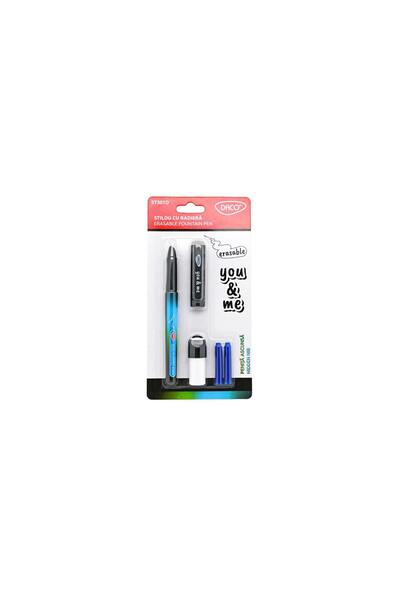 Daco Pen with eraser and hidden nib You And Me - blue black gradient