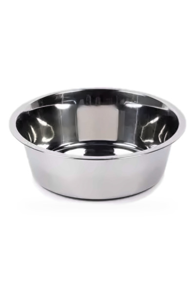 Generic Brand Stainless Steel Dog Bowl - Straight Sides, Silver