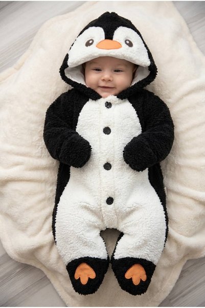 ICEFOX Unisex Bebek Sevimli Hayvan Figürlü Kapşonlu, El ve Ayakları Kapalı İç...