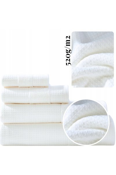 Karo Prosop de baie, Checky, alb, 50x90 cm, bumbac 100%, structura tip fagure...