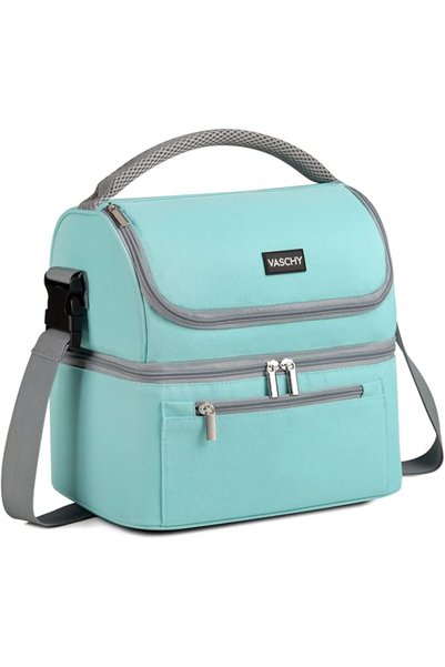 VASCHY Insulated Lunch Bag, 8L Dual Compartment Lunch Box Bag for Men Women L...